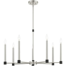 Load image into Gallery viewer, Seven Light Dimmable Chandelier With Shades - Nickel
