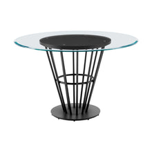 Load image into Gallery viewer, 48" Glass And Iron Pedestal Base Round Top Dining Table - Brown

