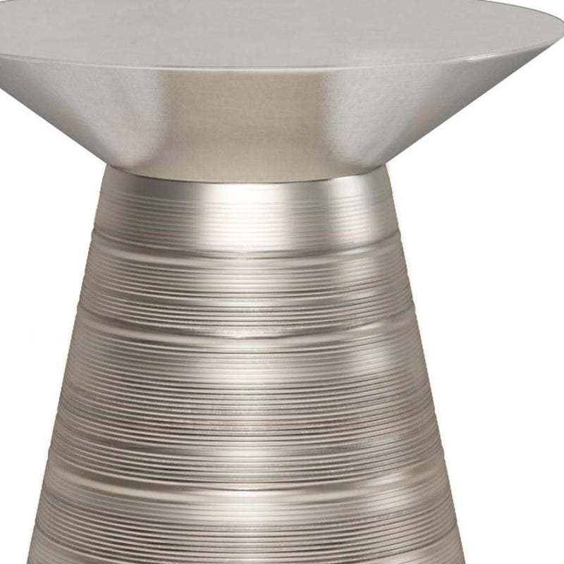 Round Metal End Table - Silver
