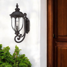 Load image into Gallery viewer, XL Cast Aluminum Glass Lantern Wall Light - Black
