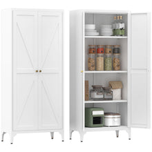 Load image into Gallery viewer, Adjustable 2 Door Kitchen Pantry Cabinet With Striped Design
