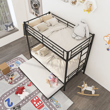 Load image into Gallery viewer, Twin Over Twin Metal Bunk Bed Frame with Trundle（Upgrade reinforcement version）
