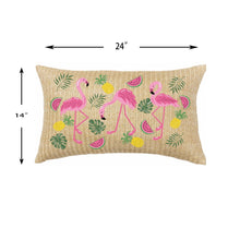 Load image into Gallery viewer, Summer Outdoor Lumbar Flamingo Pillows - Multi
