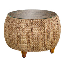 Load image into Gallery viewer, Glass Solid Wood Square Coffee Table - Brown
