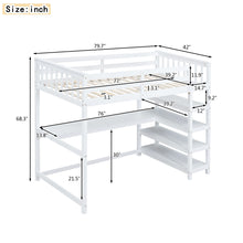 Load image into Gallery viewer, Loft Bed With Storage Shelves And Under Bed Desk
