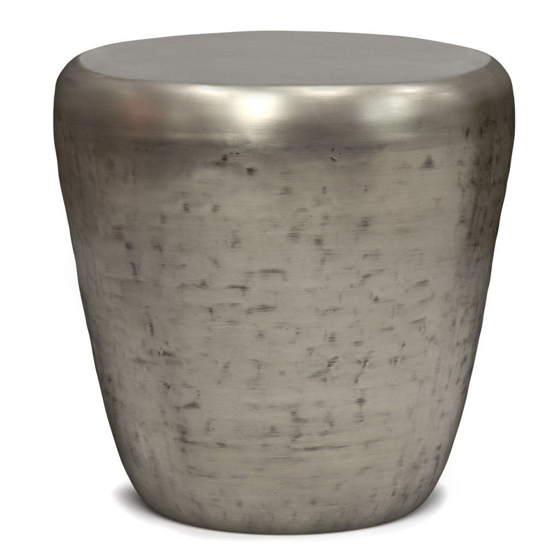 22" Metal Round End Table - Silver