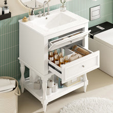 Load image into Gallery viewer, Bathroom Vanity With Sink, 2 Drawers Storage Cabinet, Open Shelf
