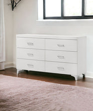 Load image into Gallery viewer, Six Drawer Double Dresser, Wooden - White
