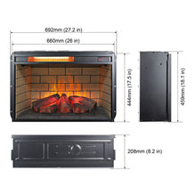 Load image into Gallery viewer, Infrared Quartz Heater Fireplace Insert -Woodlog Version With Brick
