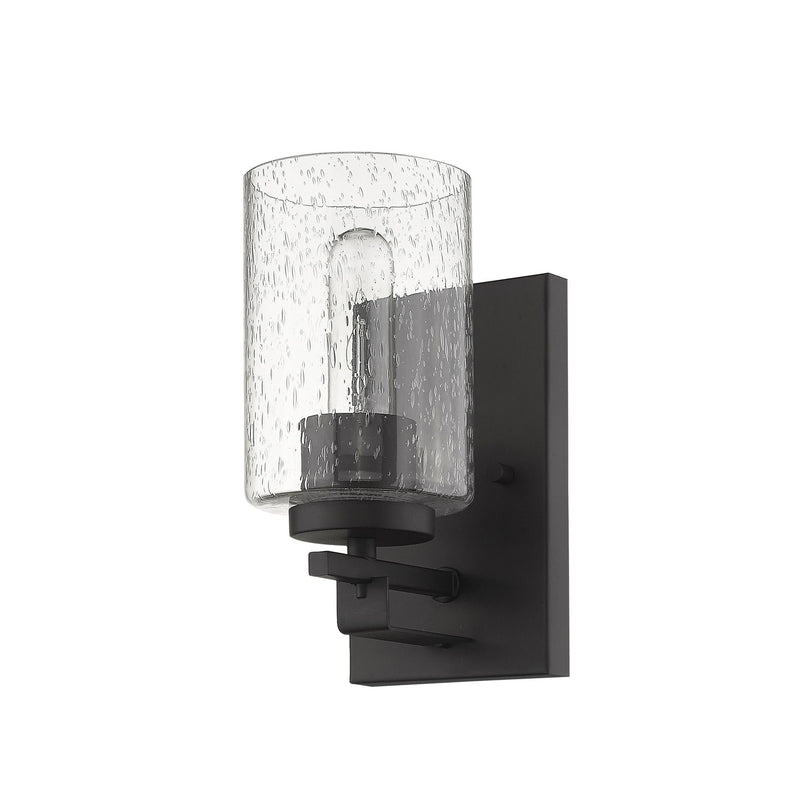 Metal And Textured Glass Wall Sconce - Bronze