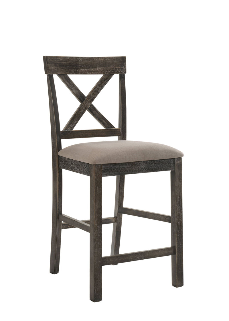 Solid Wood Counter Height Bar Chairs (Set of 2) - Tan / Gray