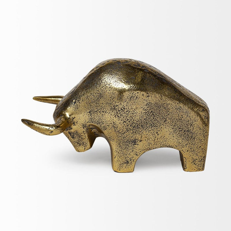Raging Bull Sculpture - Gold