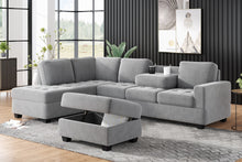 Load image into Gallery viewer, Orisfur. Modern Sectional Sofa with Reversible Chaise, L Shaped  Couch Set with Storage Ottoman and Two Cup Holders for Living Room
