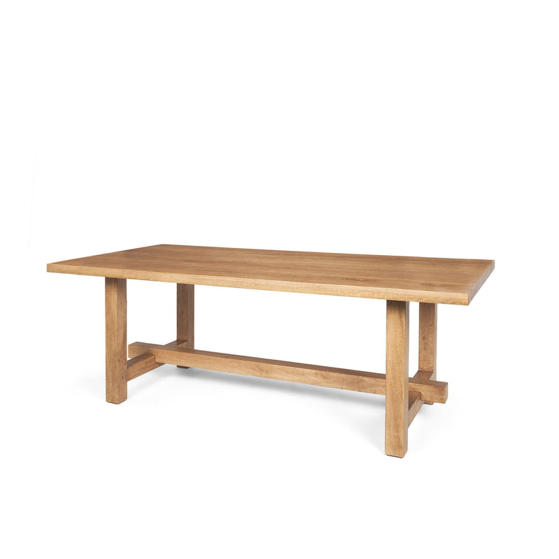 Solid Wood Trestle Base Dining Table (727889) - Brown
