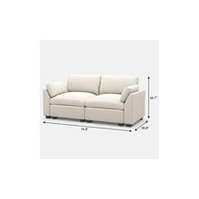 Load image into Gallery viewer, 75" Beige and Black Velvet Modular Loveseat
