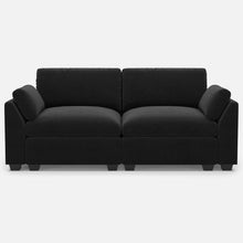 Load image into Gallery viewer, 75" Black Velvet Modular Loveseat
