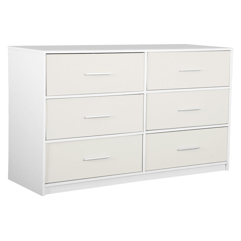 Wood Six Drawer Dresser (726098) - White