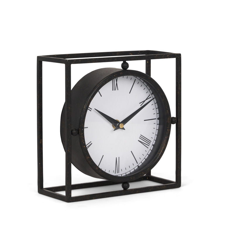 Table Clock - Black / Gold / White