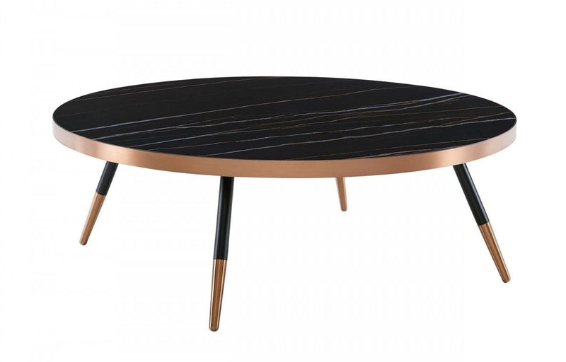 Modern Large Ceramic Coffee Table - Black And Gold