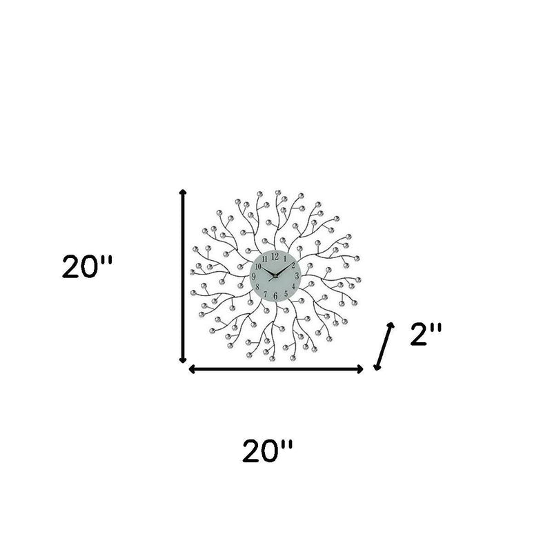 Silent Analog Round Wall Clock - Black / White / Clear