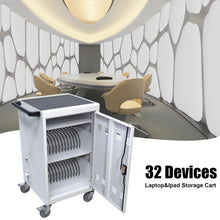 Load image into Gallery viewer, Mobile Charging Cart Station For book, Tablet And Laptop Computer With Power Strip Included
