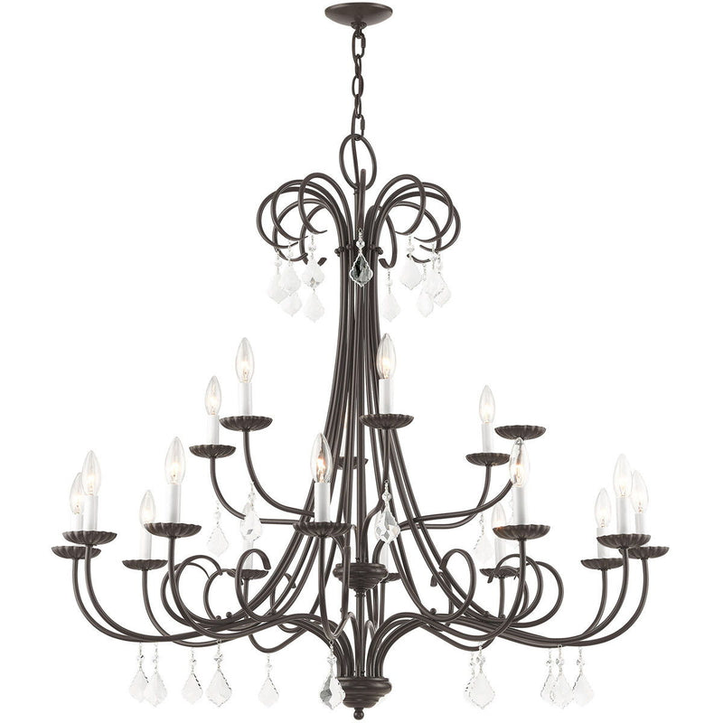 Multi Light Dimmable Chandelier With Shades - Bronze