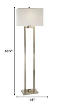 Load image into Gallery viewer, Traditional Shaped Floor Lamp With White Rectangular Shade - Nickel

