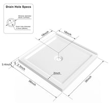 Load image into Gallery viewer, Anti Slip Double Threshold Shower Base - White

