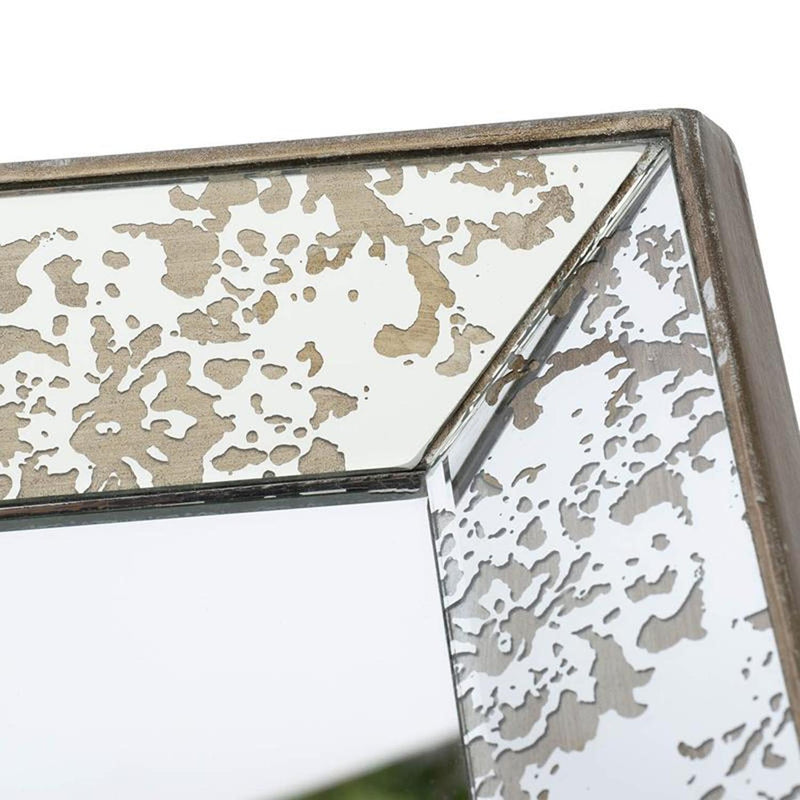 15" Square Vintage Style Wall Mounted Accent Mirror - Silver