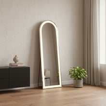 Load image into Gallery viewer, 60" Arch Lighted Freestanding And Wall Mount Frameless Full Length Mirror - Clear

