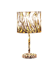 Load image into Gallery viewer, 19" Bedside Table Lamp With Brown And Black Drum Shade - Brown And Black
