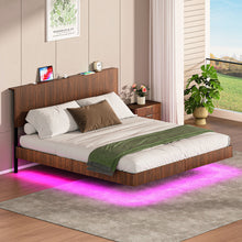 Load image into Gallery viewer, Floating Bedstead With Charging Station And LED Lights
