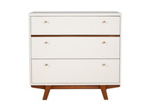 Load image into Gallery viewer, Solid Wood Three Drawer Chest - Brown / White
