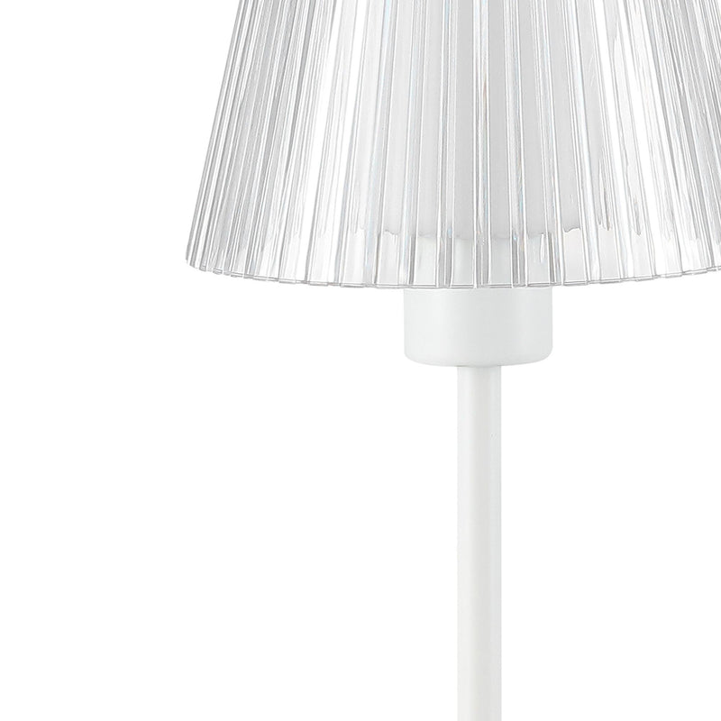 USB Table Lamp With Empire Shade - White
