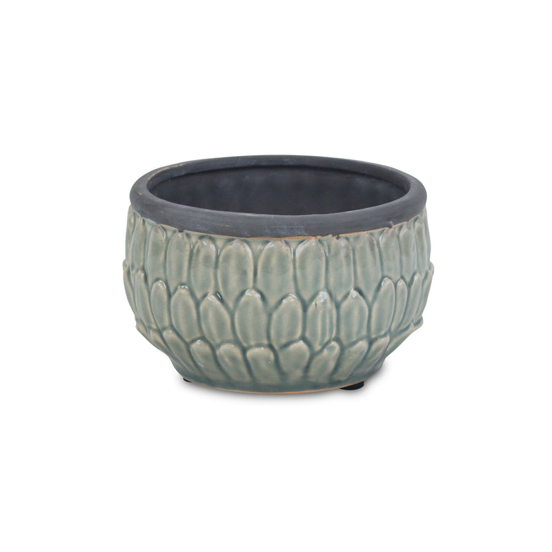 Ceramic Round Pot Planter - Blue