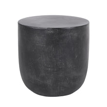 Load image into Gallery viewer, Outdoor Lightweight Concrete End Table With Natural Texture - Matte Black
