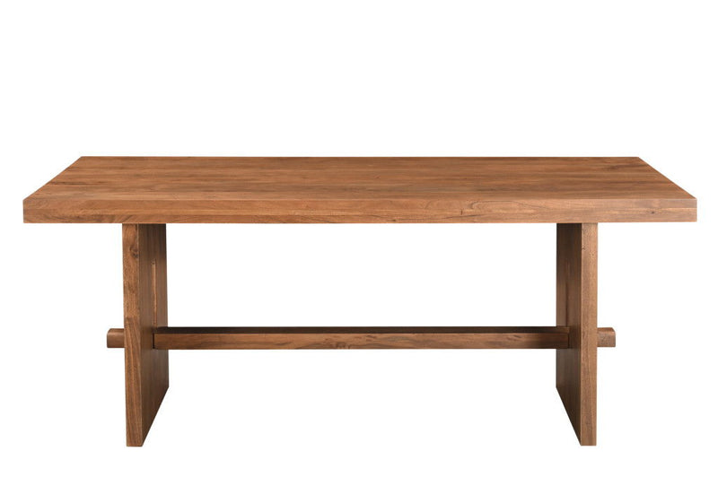 75" Solid Wood Trestle Base Dining Table - Brown