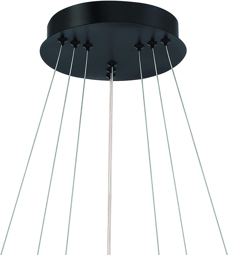 Candle Style 3 Light Metal LED Dimmable Chandelier - Black