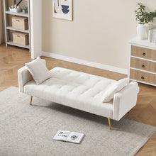 Load image into Gallery viewer, Teddy Fleece Sofa Bed With Luxurious Throw Pillows
