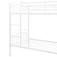 Load image into Gallery viewer, Twin Over Twin Metal Bunk Bed,Divided into Two Beds(White){OLD SKU:MF280424AAK}
