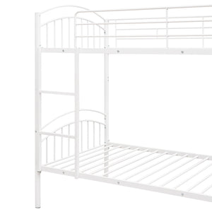 Twin Over Twin Metal Bunk Bed,Divided into Two Beds(White){OLD SKU:MF280424AAK}