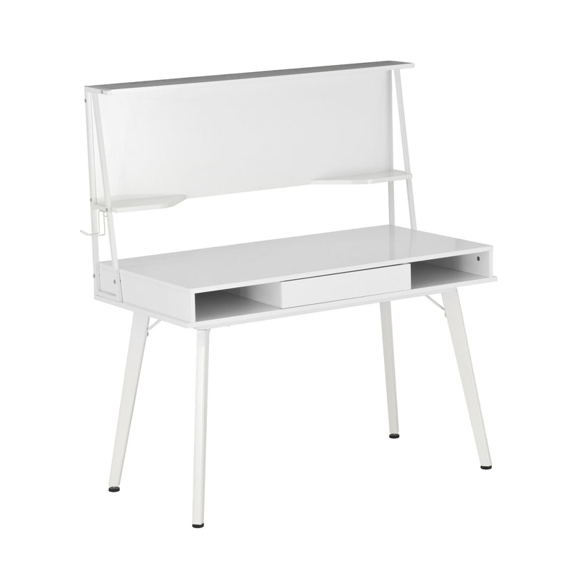 Stainless Computer Desk - White