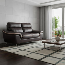 Load image into Gallery viewer, Love Seat Faux Leather - Silver / Brown
