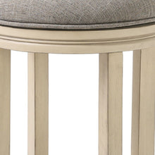 Load image into Gallery viewer, Solid Wood Swivel Backless Counter Height Bar Chair - Gray / Ivory
