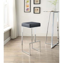Load image into Gallery viewer, Upholstered Bar Stool With High-Shine Legs
