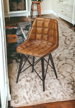 Load image into Gallery viewer, Faux Leather Tufted Side Chair - Brown
