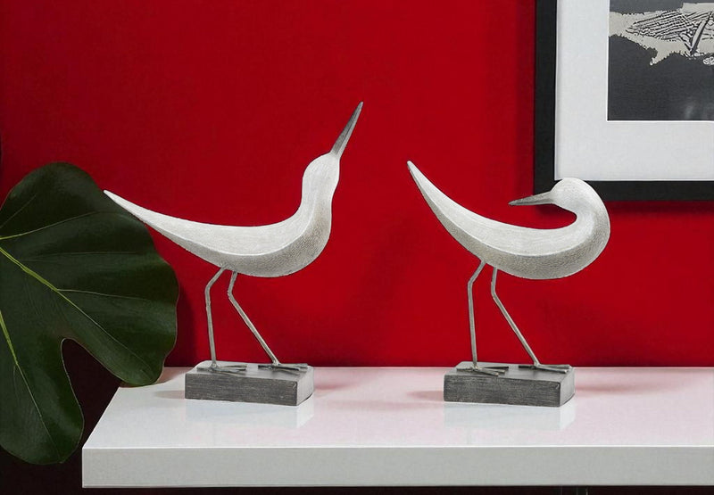 Poly Bird Figurine (Set of 2) - White