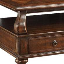 Load image into Gallery viewer, Solid Wood Coffee Table With Two Drawers And Shelf - Dark Brown
