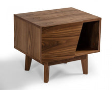 Load image into Gallery viewer, Mid Century Nightstand With One Drawer And One Shelf - Walnut Light Brown
