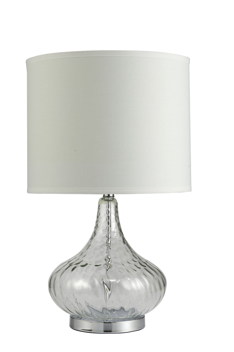 Clear Textured Glass Table Lamp - Clear